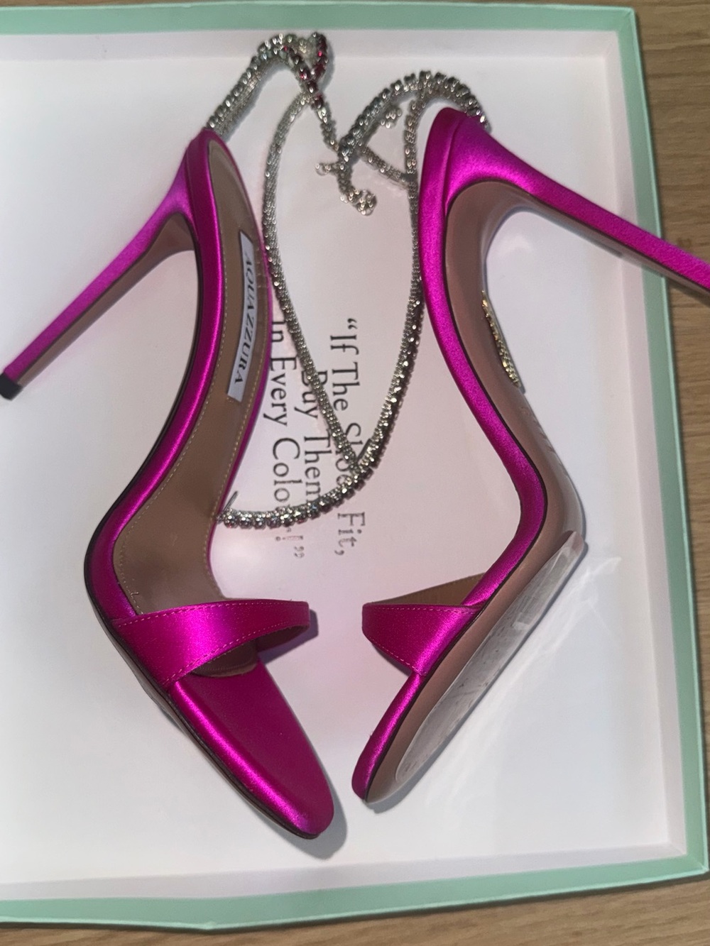 Aquazzura Fuchsia Satin Stiletto Sandals - Designer Style